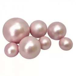 Čokoládové koule 7ks perleťovo růžové světlé
