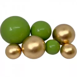 Čokoládové koule 7ks zeleno zlaté