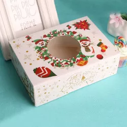 Krabička na vánoční cukroví vánoční věnec 22x15x7cm