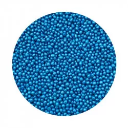Cukrové perličky modré metalické 2mm 1kg