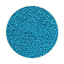 Cukrové perličky modré světle metalické 2mm 1kg