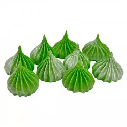 Mini pusinky zelené se stříbrnými třpytkami 9ks