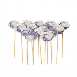 Cukrová lízátka bílo fialová 12ks - I LOVE CAKES