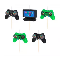 Sada narozeninových svíček 5 ks, herní - Party Pal