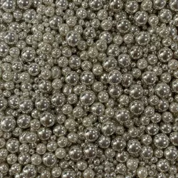 Cukrové zdobení stříbrné perly mix 80g