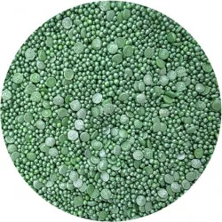 Cukrová zdobení metalické Zelené konfety mix 80g