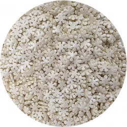 Cukrové zdobení bílé perleťové sněhové vločky 80g