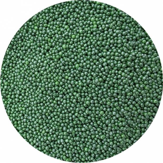 Cukrové perličky metalické zelené 2mm 80g