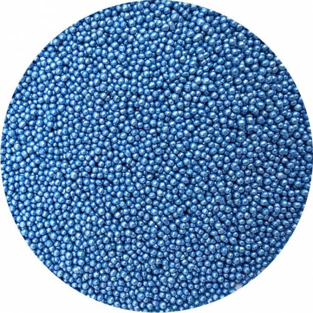 Cukrové perličky metalické modré 2mm 80g