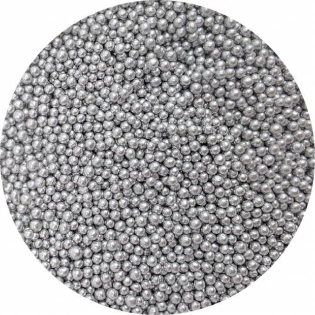 Cukrové perličky metalické stříbrné 3-4mm 80g