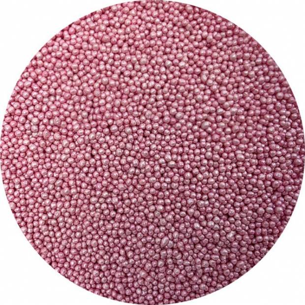 Cukrové perličky metalické růžové 2mm 80g