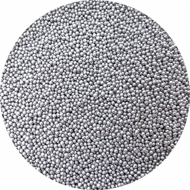 Cukrové perličky metalické stříbrné 3-4mm 80g