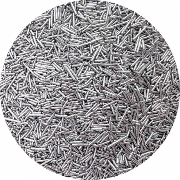 Cukrové metalické tyčinky stříbrné 80g