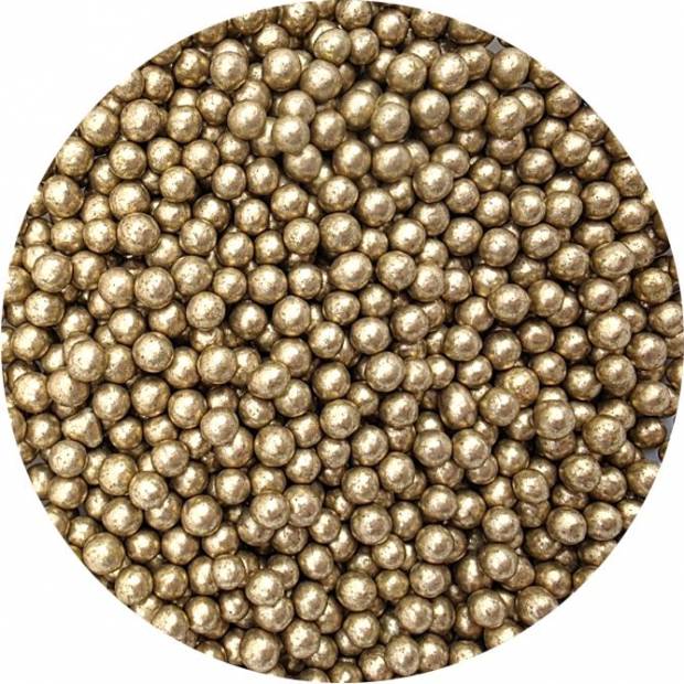 Cukrové perličky metalické zlaté 5mm 80g