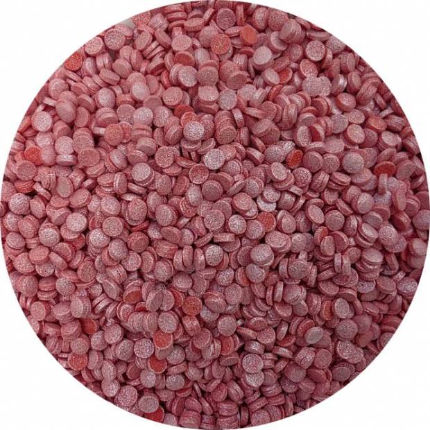 Cukrové zdobení červené perleťové konfety 80g