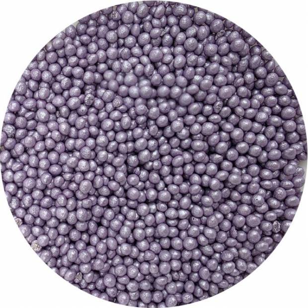 Cukrovo-rýžové perly levandulové perleťové 3-4mm 80g