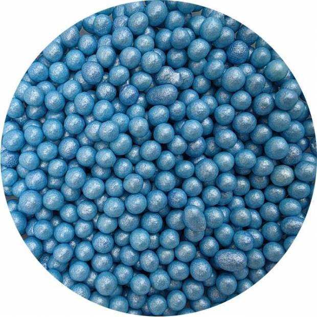 Cukrovo-rýžové perly modré perleťové 7mm 80g