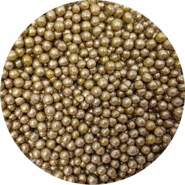 Cukrovo-rýžové perly zlaté 5mm 80g
