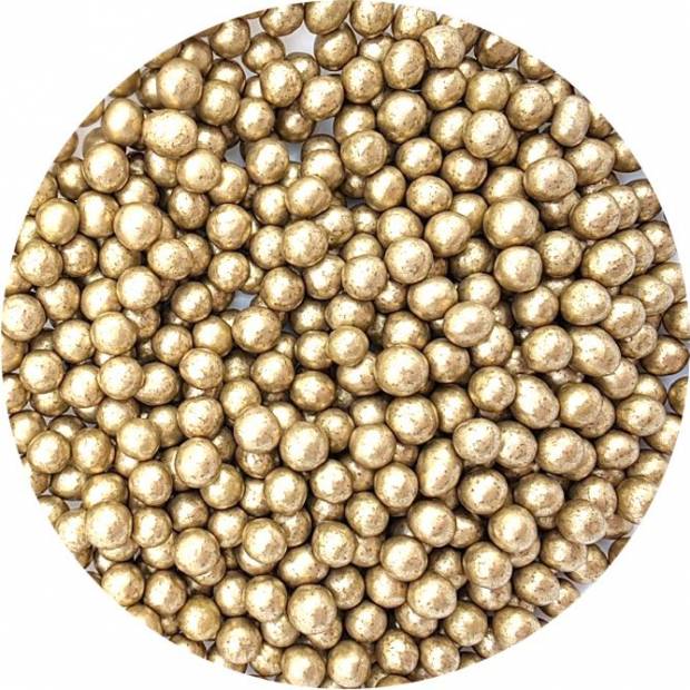 Cukrovo-rýžové perly zlaté 7mm 80g