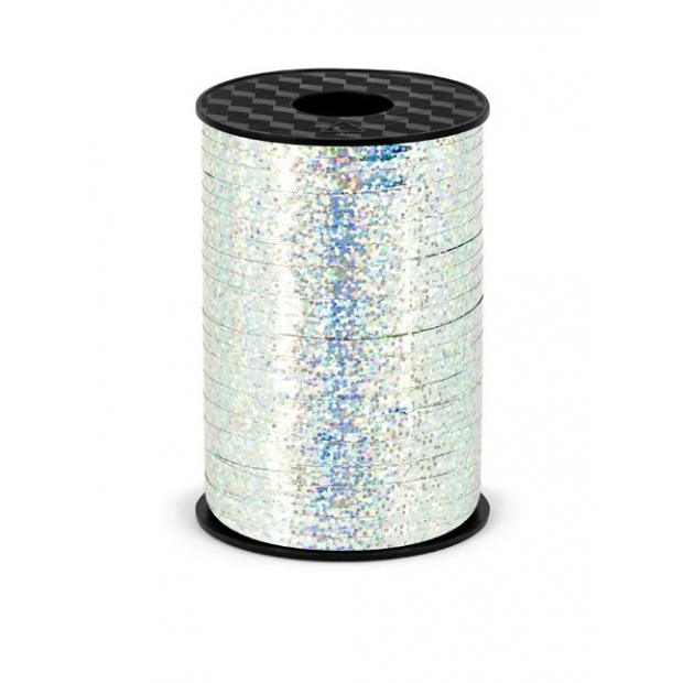Stuha stříbrná holografická 5mm/225m