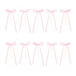 Zápich mašličky růžové 10ks - Party Pal