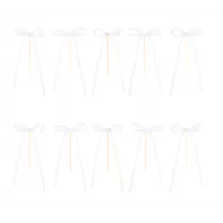 Zápich mašličky bílé 10ks - Party Pal