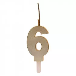 Zlatá svíčka s prskavkou číslo 6