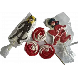 Cukrová figurka zápich do dortu Kouzelná beruška a černý kocour