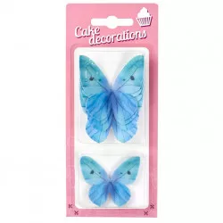 Dekorace z jedlého papíru Motýlci modří (8 ks)