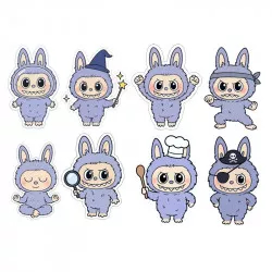 Jedlý papír k vystříhnutí Labubu fialový