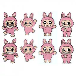 Jedlý papír k vystříhnutí Labubu růžový