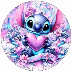 Jedlý papír Stitch se srdíčkem 19,5cm