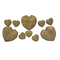 Zlaté srdce nejedlá cukrová dekorace 10cm - Gricko Ivanjica