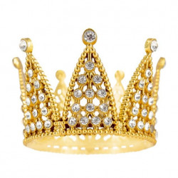 Zlatá korunka se stříbrnými krystaly 7 cm