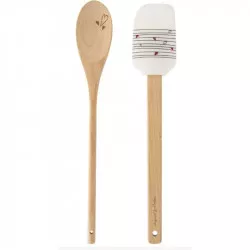 Dárková stěrka s vařečkou SRDÍČKA 29cm