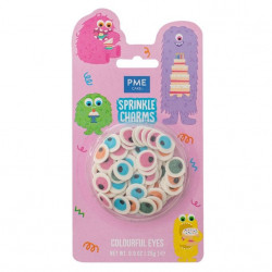 Cukrové zdobení barevné oči 17mm, 25g