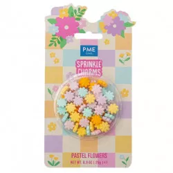 Cukrové zdobení pastelové květinky 12mm, 25g