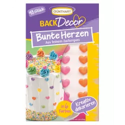 Barevná cukrová srdíčka 13g