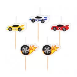 Narozeninové svíčky závodní auta 5ks