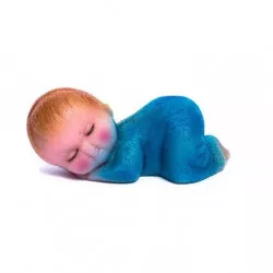 Modré spící miminko z marcipánu 35g, 7cm