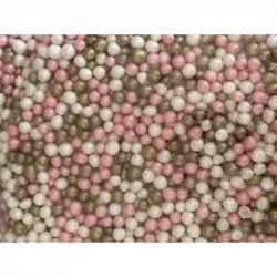 Cukrovo-rýžové perly růžovo-bílo-zlaté 5mm 1kg