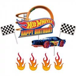 Zápich na dort Happy Birthday Hot Wheels 8ks