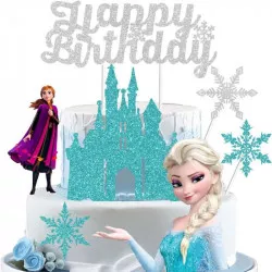 Zápich na dort Happy Birthday Elsa 7ks