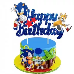Zápich na dort Happy Birthday Sonic 5ks