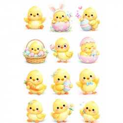 Jedlý papír k vystříhnutí velikonoční kuřátko A4