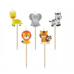 Svíčky na dort 5ks zvířata
