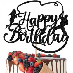 Zápich na dort Happy Birthday rybář 5ks