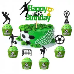 Zápich na dort a muffiny Happy Birthday fotbal 13ks