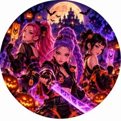 Jedlý papír k- pop halloweenské lovkyně démonů 19,5cm