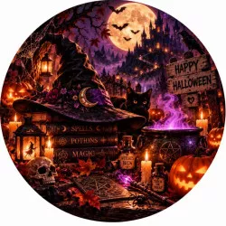 Jedlý papír Čarodejnické halloween 19,5cm